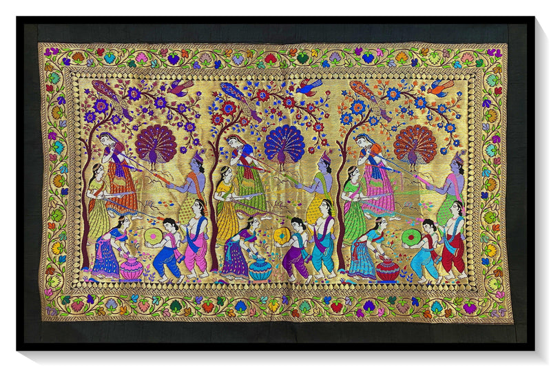 Pure Banarasi Silk Tapestry/Wallhanging-IPCY1 - Shades Of Benares
