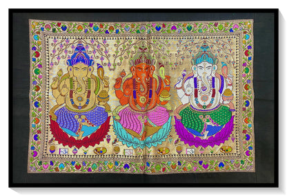 Pure Banarasi Silk Tapestry/Wallhanging-IPCY3 by Shades Of Benares - banarasi - banarasi saree shop