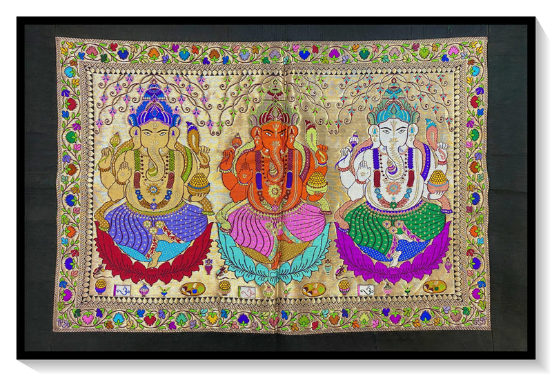 Pure Banarasi Silk Tapestry/Wallhanging-IPCY3 - Shades Of Benares