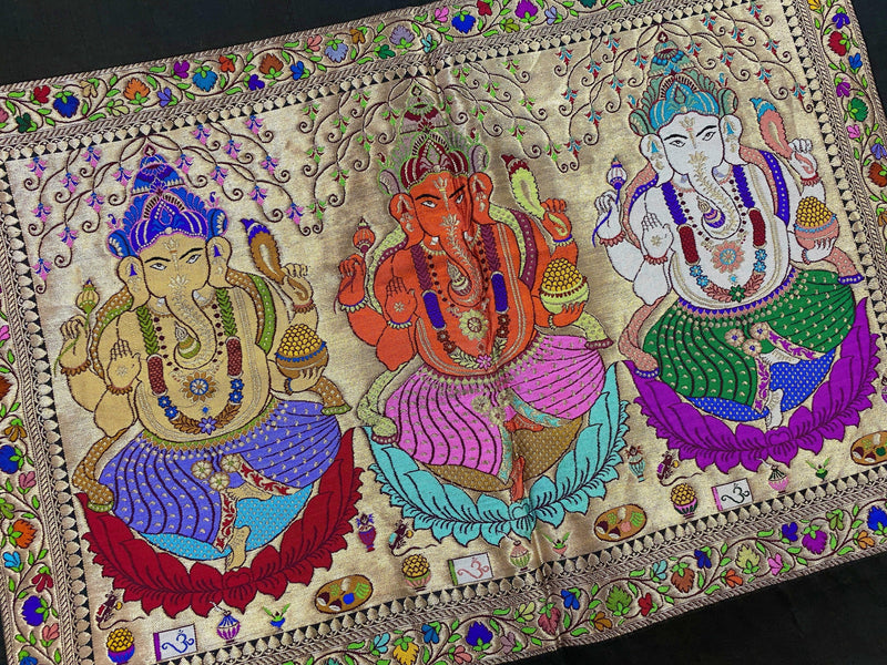 Pure Banarasi Silk Tapestry/Wallhanging-IPCY3 - Shades Of Benares