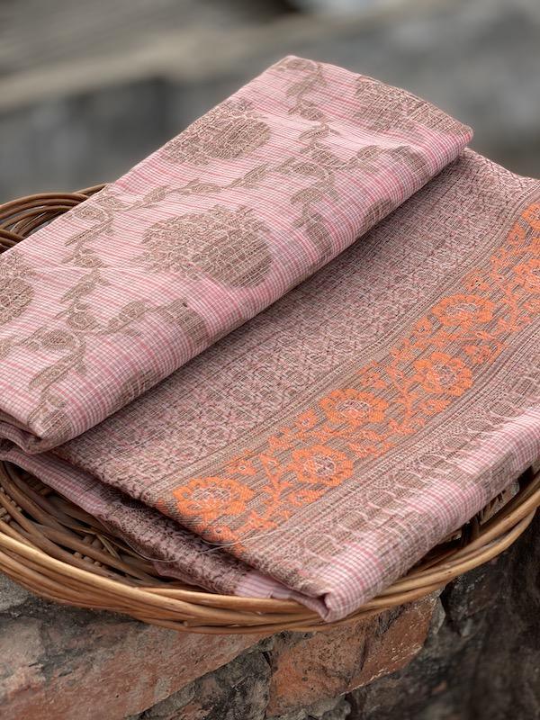 Pure Banarasi Soft Cotton Patola Handloom Saree With Blouse Piece (HH00) by Shades Of Benares - banarasi - banarasi saree shop