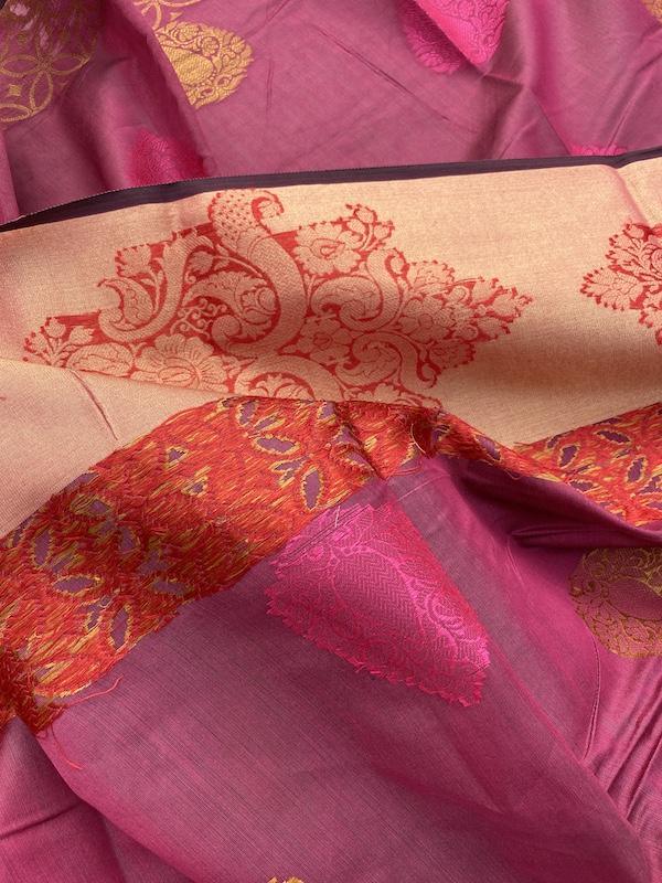 Pure Banarasi Soft Cotton Patola Handloom Sarees With Blouse Piece (GG11) by Shades Of Benares - banarasi - banarasi saree shop