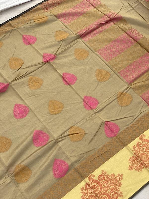 Pure Banarasi Soft Cotton Patola Handloom Sarees With Blouse Piece (GG22) by Shades Of Benares - banarasi - banarasi saree shop