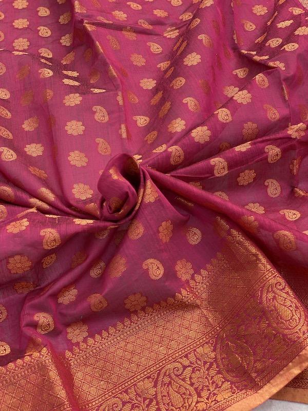 Pure Banarasi Summer Cotton Patola Handloom Sarees With Blouse Piece (LL22) by Shades Of Benares - banarasi - banarasi saree shop