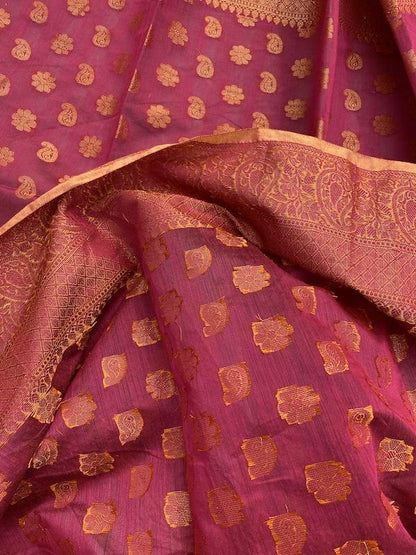 Pure Banarasi Summer Cotton Patola Handloom Sarees With Blouse Piece (LL22) by Shades Of Benares - banarasi - banarasi saree shop