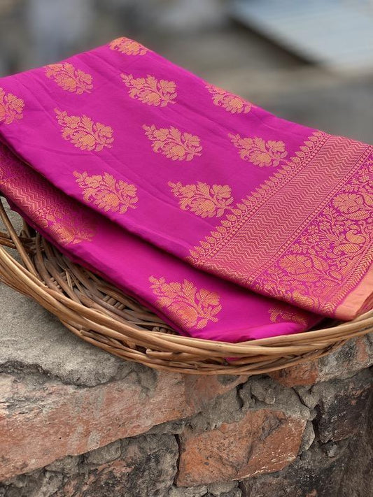 Pure Banarasi Summer Cotton Patola Handloom Sarees With Blouse Piece (LL33) by Shades Of Benares - banarasi - banarasi saree shop