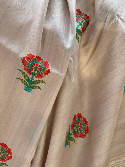 Pure Banarasi Tussar Silk Handloom Khaddi SareeMSK01AC by Shades Of Benares - banarasi - banarasi saree shop