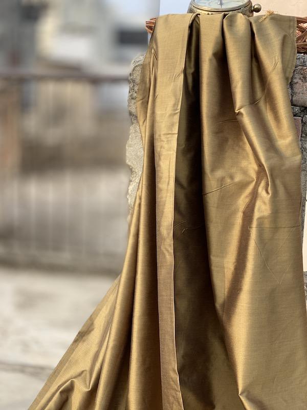 Pure Katan Silk Handloom Khaddi Dress Material (AN8) - Shades Of Benares