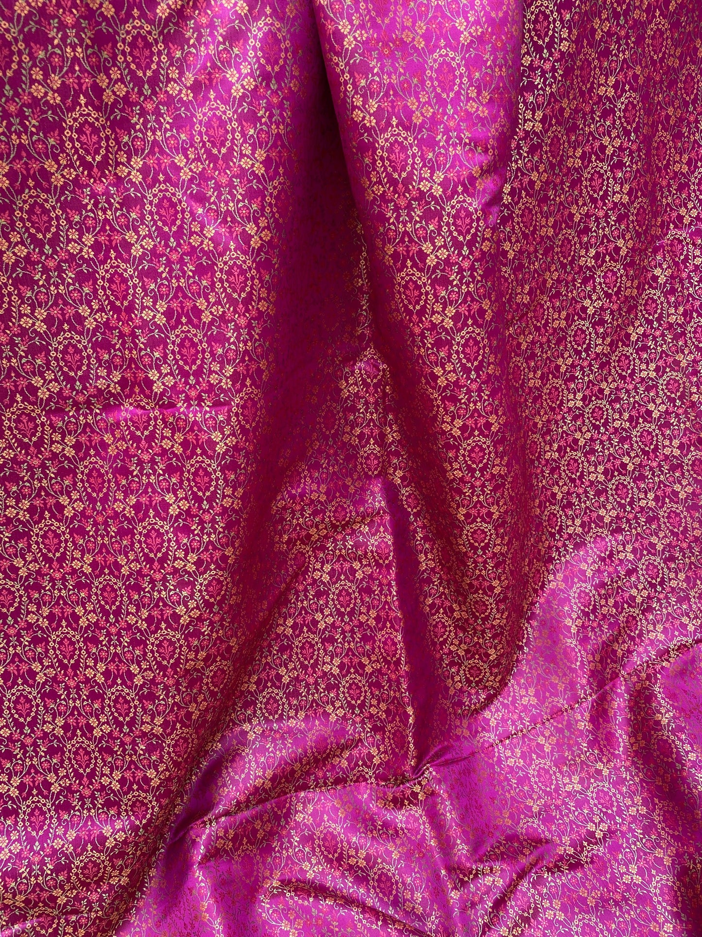 Purple Handloom Pure Katan Silk Brocade Banarasi Fabric by Shades Of Benares - banarasi - banarasi saree shop