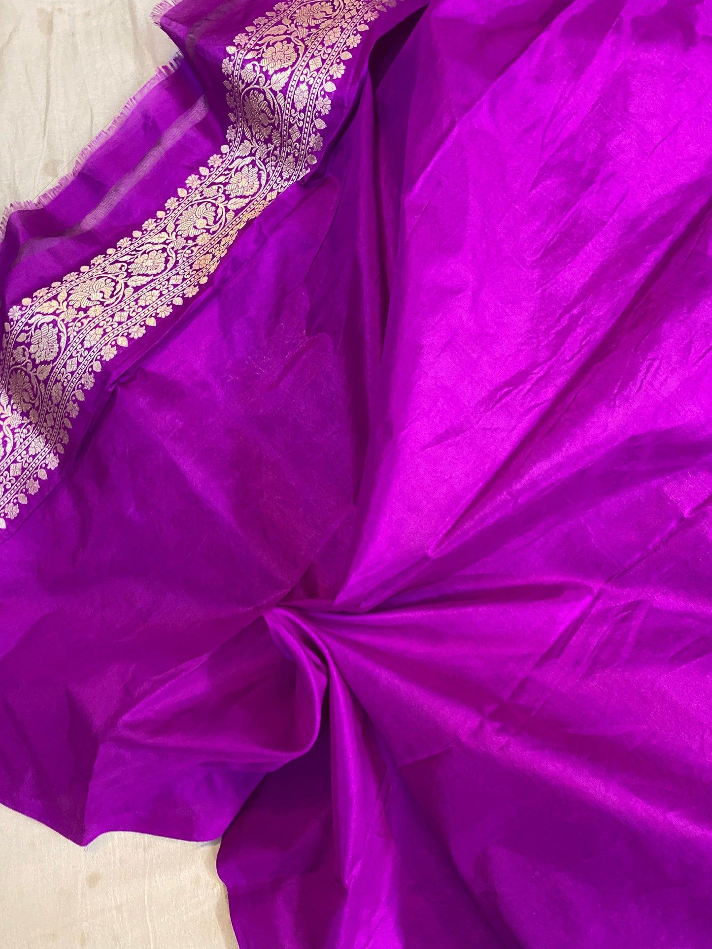 Purple Pure Katan Silk Handloom Banarasi Saree by Shades Of Benares - banarasi - banarasi saree shop