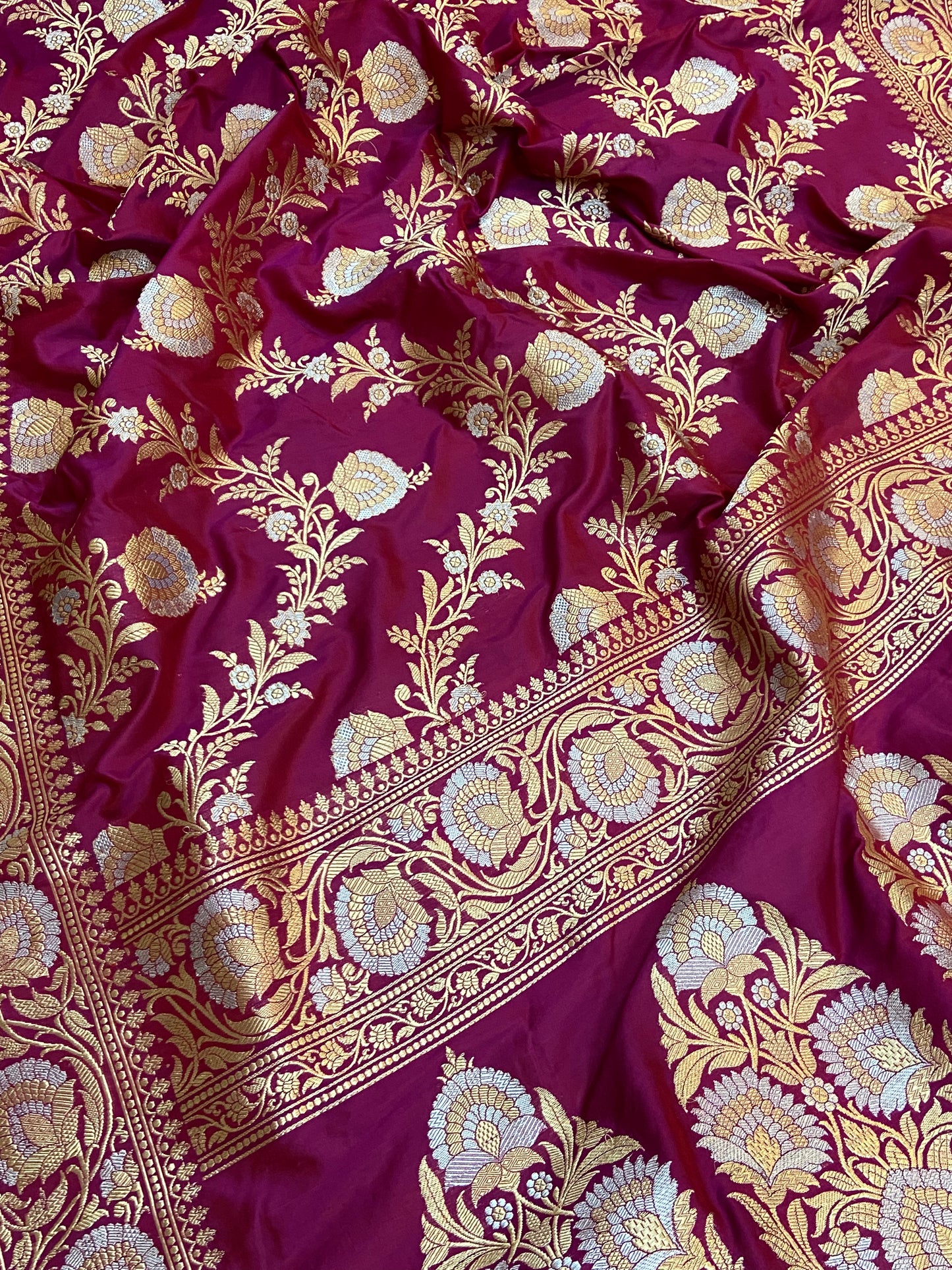 Rani Pink Pure Banarasi Katan Silk Handloom Saree by Shades Of Benares - banarasi - banarasi saree shop