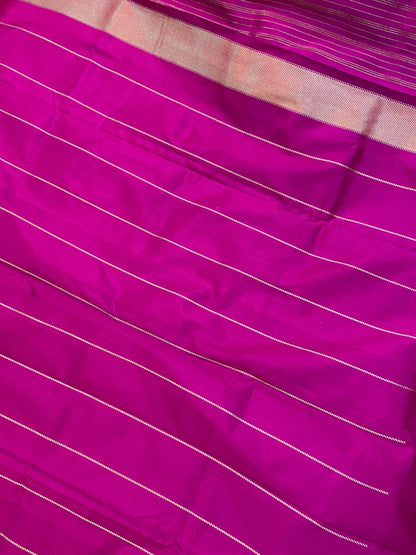 Rani Pink Pure Banarasi Katan Silk Handloom Saree by Shades Of Benares - banarasi - banarasi saree shop