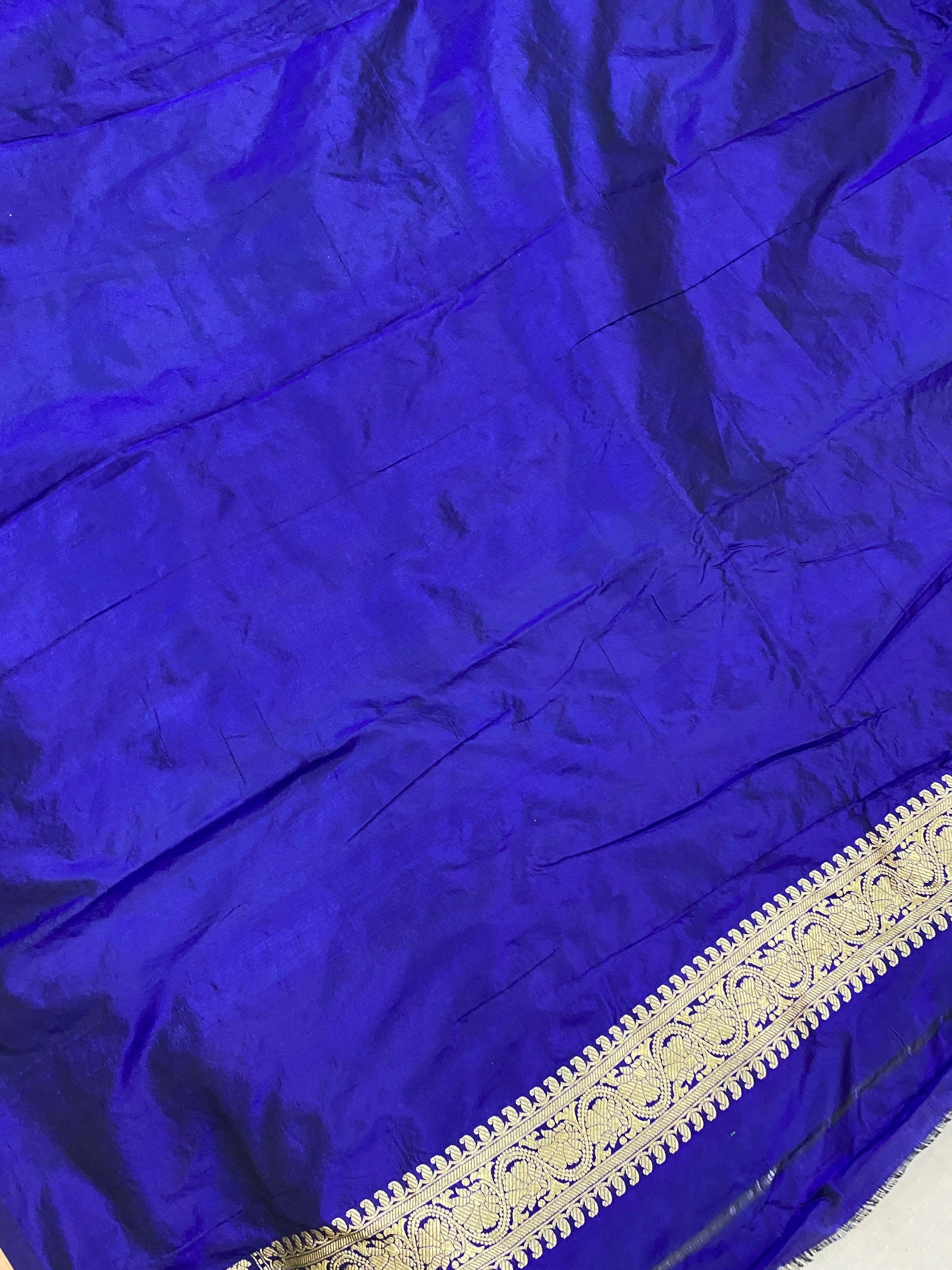 Royal Blue Pure Banarasi Katan Silk Handloom Saree by Shades Of Benares - banarasi - banarasi saree shop