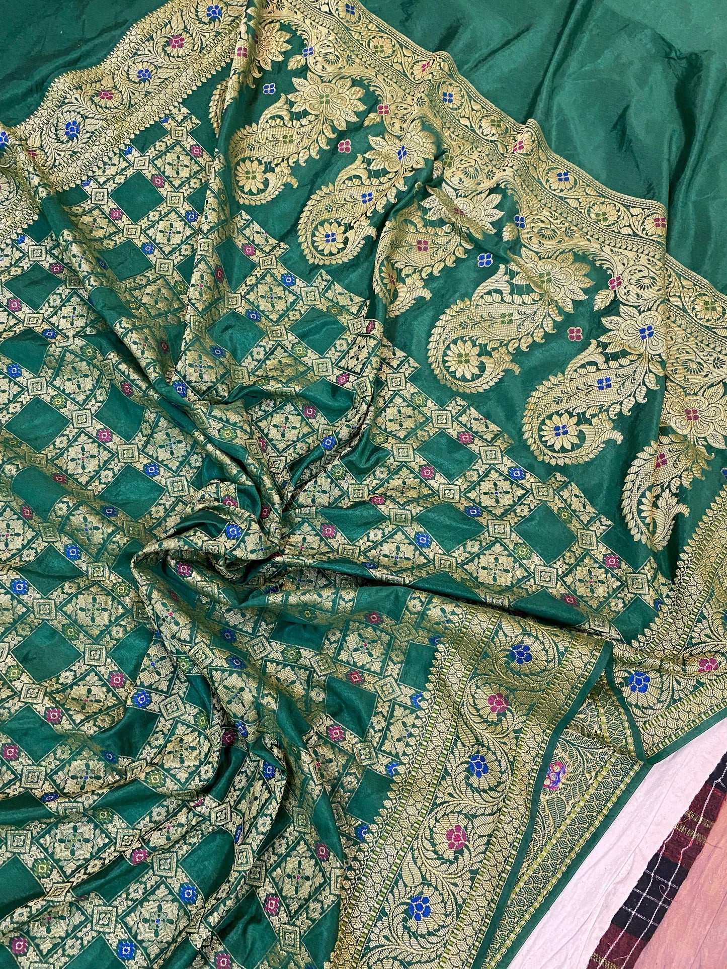 Sea Green Banarasi Katan Soft Silk Handloom Saree by Shades Of Benares - banarasi - banarasi saree shop