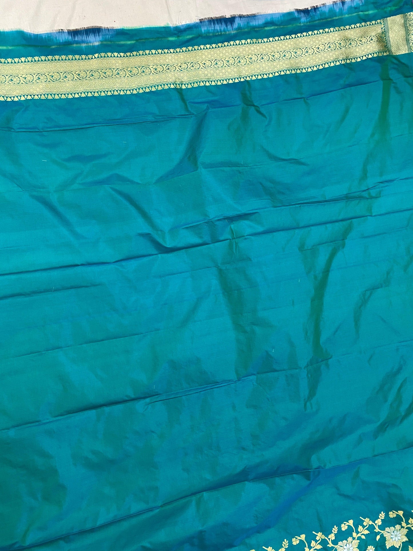 Sea Green Pure Banarasi Katan Silk Handloom Saree by Shades Of Benares - banarasi - banarasi saree shop