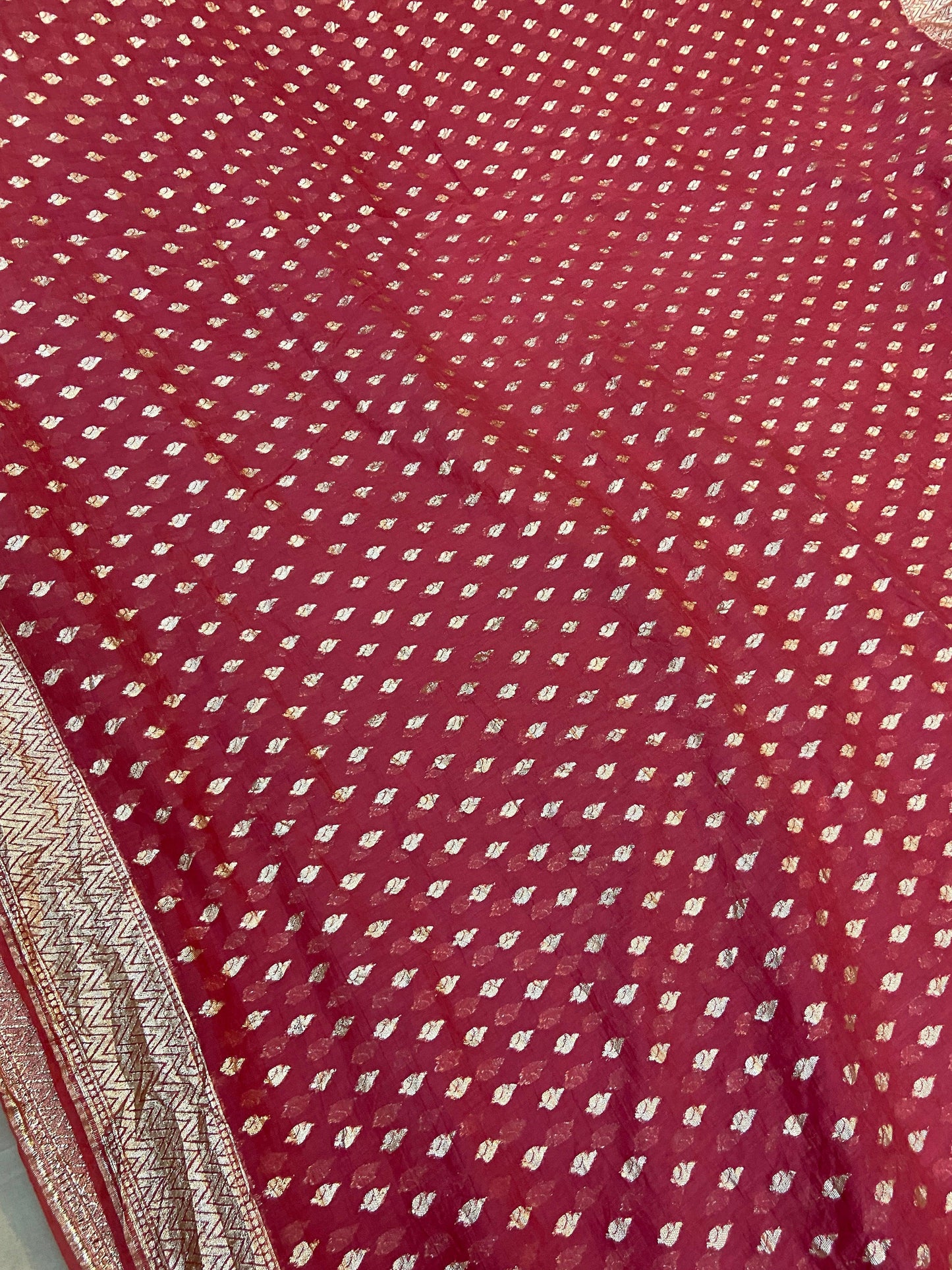 Wine Pure Banarasi Cotton Silk Handloom Saree With Blouse Piece by Shades Of Benares - banarasi - banarasi saree shop