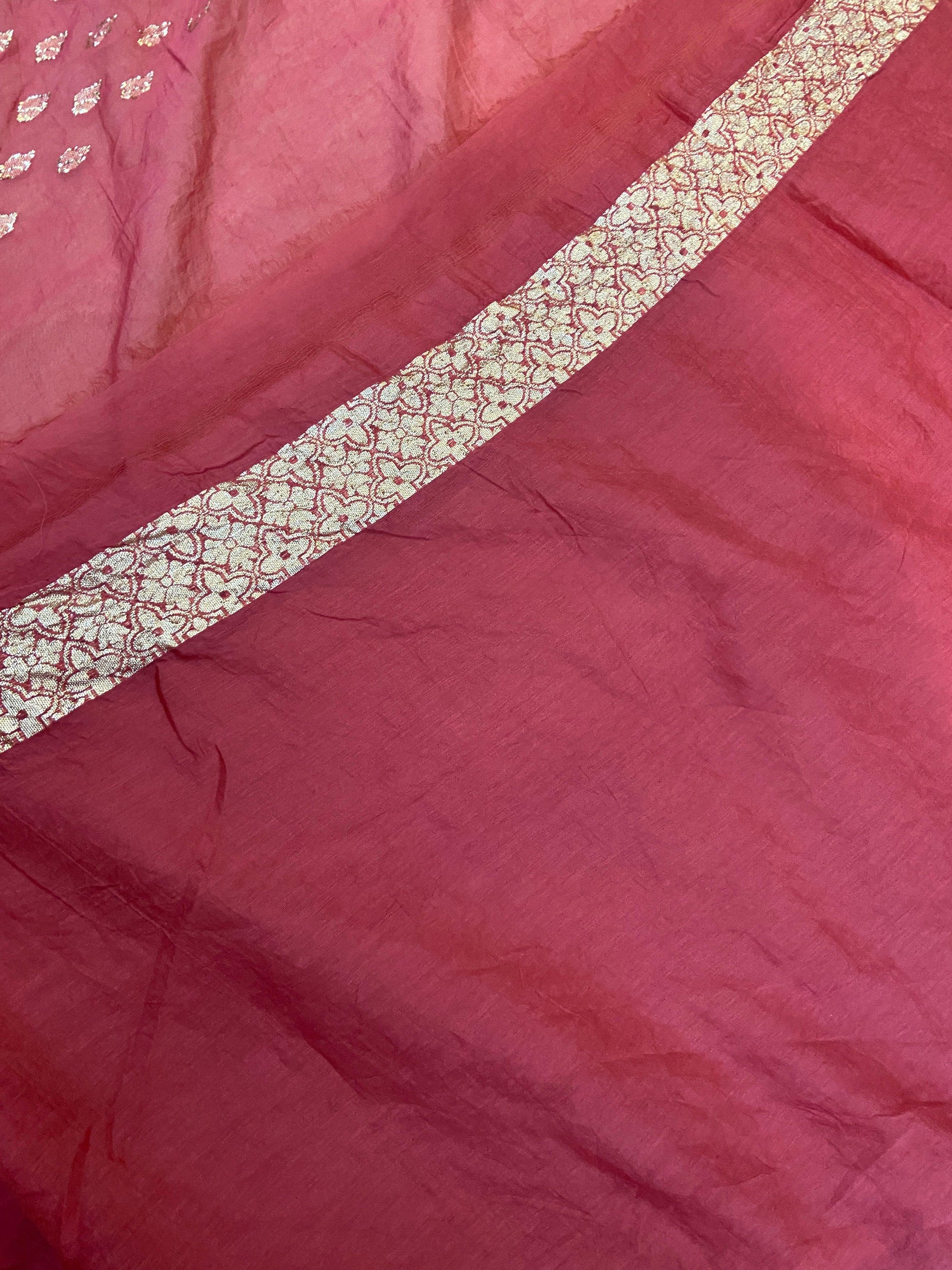 Wine Pure Banarasi Cotton Silk Handloom Saree With Blouse Piece by Shades Of Benares - banarasi - banarasi saree shop